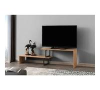 Toilinux - Meuble TV design industriel Ovit - L. 120 x H. 45 cm - Marron - Ovit Marron G