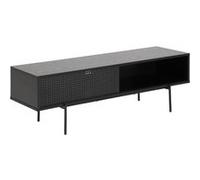 Toilinux - Meuble TV en MDF et Métal avec 1 porte coulissante - Noir - Aria Noir G