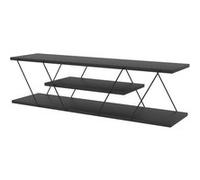 Toilinux - Meuble TV en mélaminé de style Industriel - L.120cm - Gris - Canaz Gris foncé G