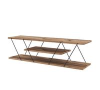 Toilinux - Meuble TV en mélaminé de style Industriel - L.120cm - Marron