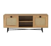 - Meuble TV en panneaux de particules avec rangements - Beige