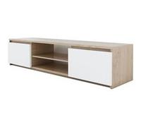 - Meuble TV - Jack - Chêne et Blanc - 120 x 36 x 40 cm