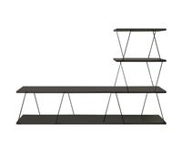 Toilinux - Meuble TV suspendu en bois et métal VICTOR - Gris anthracite - VICTOR G