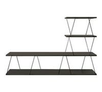 Toilinux - Meuble TV suspendu en bois et métal VICTOR - Gris anthracite - VICTOR