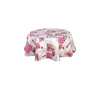 Toilinux - Nappe en toile cirée ronde Aspen - Diam. 150 cm - Rouge