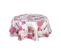 Toilinux - Nappe en toile cirée ronde Aspen - Diam. 150 cm - Rouge