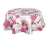 Toilinux - Nappe en toile cirée ronde Aspen - Diam. 150 cm - Rouge Rouge G