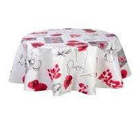 Toilinux - Nappe en toile cirée ronde Coquelicot - Diam. 135 cm - Rouge Rouge G