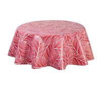 Toilinux - Nappe en toile cirée ronde Eloa - Diam. 150 cm - Rouge