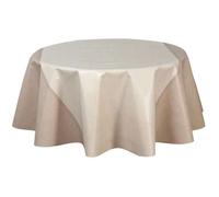 Toilinux - Nappe en toile cirée ronde Stowe - Diam. 135 cm - Ecru