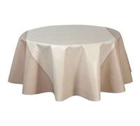 Toilinux - Nappe en toile cirée ronde Stowe - Diam. 135 cm - Ecru