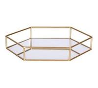 Toilinux - Plateau en Métal Polygone - Doré et Miroir Or G