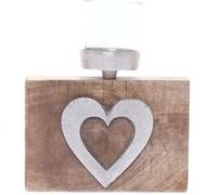 Toilinux - Porte bougie chauffe-plat Cœur - grand modèle Marron G