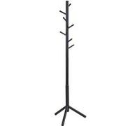 Toilinux - Porte manteau à 7 accroches en bois d'Hévéa - Noir - Briman Noir G