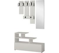 Toilinux - Porte manteau avec banc design Vesti - L. 100 x H. 61 cm - Blanc - Vesti Blanc G