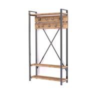 Toilinux - Porte manteau design industriel Sapphire - L. 90 x H. 180 cm - Noir - Sapphire naturel G