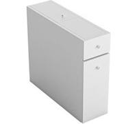 Toilinux - Rangement de salle de bain compact 2 tiroirs et une porte - Blanc Blanc