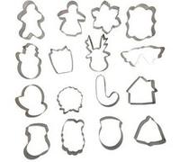 Toilinux - Set de 16 emporte pièces de Noël en inox - Maître Chef Gris G