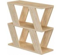 Toilinux - Table à café 2 niveaux - L.60 x H.57 cm - Beige - Lazena Beige G