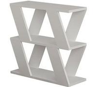 Toilinux - Table à café 2 niveaux - L.60 x H.57 cm - Blanc - Lazena Blanc G