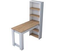 Toilinux.com Table à Manger avec étagère en Bois - Marron et Blanc