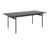 Toilinux - Table à manger en mélaminé et Métal 4 à 6 convives - L. 200 cm - Noir - Aria noir
