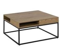 Toilinux - Table basse 2 niches ouvertes en métal et MDF - Marron et Noir - Alberto Marron G