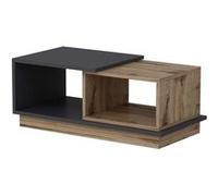 Toilinux - Table basse 2 niches Zéline en bois - Anthracite et beige - Zéline G