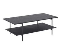 - Table basse 2 niveaux en mélaminé et Métal - L. 115 cm x H. 40 cm - Noir - Aria