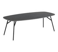 Toilinux - Table basse allongée bois et métal HALDOR - Gris foncé - HALDOR Noir G