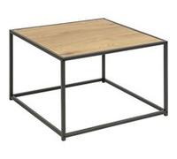 Toilinux - Table basse carré en MDF et métal - Beige et Noir - Sireine