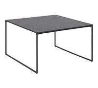 Toilinux - Table basse carré en mélaminé et métal - L.80 cm x H. 48 cm - Noir - Félice Noir
