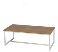 Toilinux - Table basse Casa Blanca en Panneaux de particules et Métal - L.100 cm x H.39 cm - Beige et Blanc - Casa Blanca Beige G