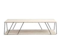 Toilinux - Table basse contemporaine effet travertin - Beige Beige G