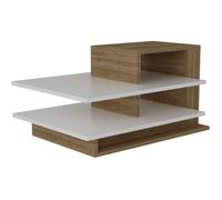 Toilinux - Table basse design scandinave Venüs - L. 85 x H. 43 cm - Marron noix