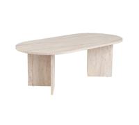 Toilinux - Table basse effet travertin SABLE - Beige