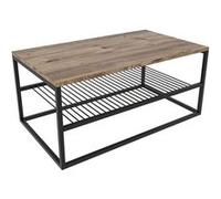 Toilinux - Table basse en panneaux de particules et acier avec 1 étagère - beige Beige