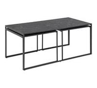 - Table basse extensible en 3 pièces en Mélamine et Métal - L.120 à 232 cm - Noir - Félice