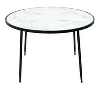 Toilinux - Table basse Felicity effet marbre - Blanc et noir - Felicity Noir G