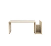 Toilinux - Table basse porte magazine effet travertin - Beige