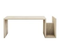 Toilinux - Table basse porte magazine effet travertin - Beige Beige G