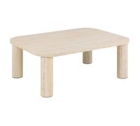 Toilinux - Table basse rectangulaire effet travertin GÖRAN - Beige - GÖRAN Beige G