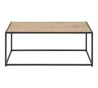 - Table basse rectangulaire en MDF et métal - Noir et Beige - Sireine