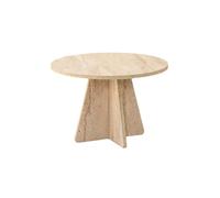 Toilinux - Table basse ronde effet travertin VALENCE - Beige - VALENCE Beige G
