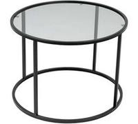 Toilinux - Table basse Solsiste en verre - Diam 80 cm - Noir - Solsiste Noir G