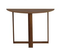 Toilinux - Table console 2-en-1 forme demi-lune MARBELLE - Marron