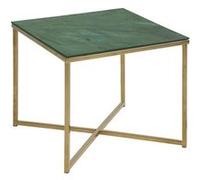 Toilinux - Table d’appoint carré en verre et métal - Vert - Alysé Vert