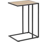 Toilinux - Table d'appoint ou bout de canapé en MDF et métal - Beige et Noir - Sireine Beige
