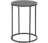 Toilinux - Table d'appoint ou bout de canapé rond en MDF et métal Diam.45cm - Noir - Sireine Noir