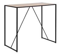 - Table de bar haute en MDF et métal pour 4 à 6 personnes - Beige et noir - Sireine